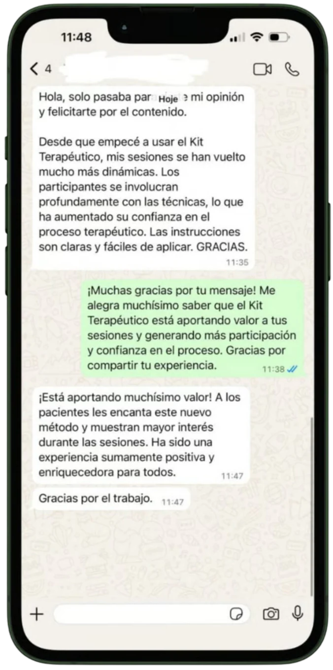 Reseña real por WhatsApp: sus sesiones se volvieron más dinámicas con el material